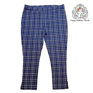 Nordstrom Women’s large blue checked leggings pants PRELOVED